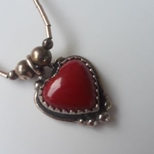 Sterling and Red Coral Necklace